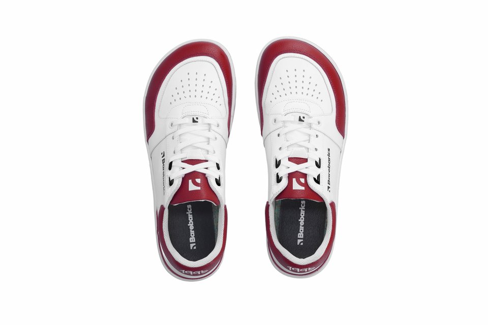 Barefoot Sneakers Barebarics Wave - White & Crimson Red