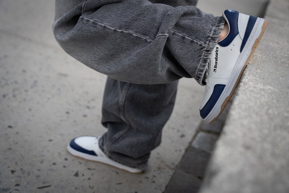 Barefoot Sneakers Barebarics Wave - White & Dark Blue