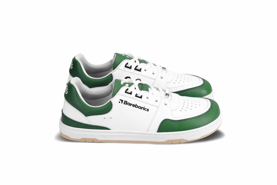 Barefoot tenisky Barebarics Wave - White & Dark Green