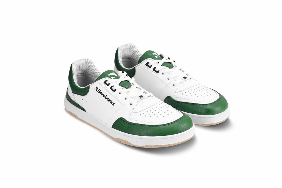 Barefoot tenisky Barebarics Wave - White & Dark Green