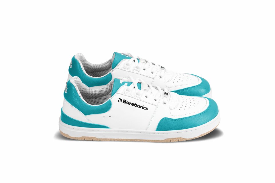 Barefoot Sneakers Barebarics Wave - White & Dark Turquoise