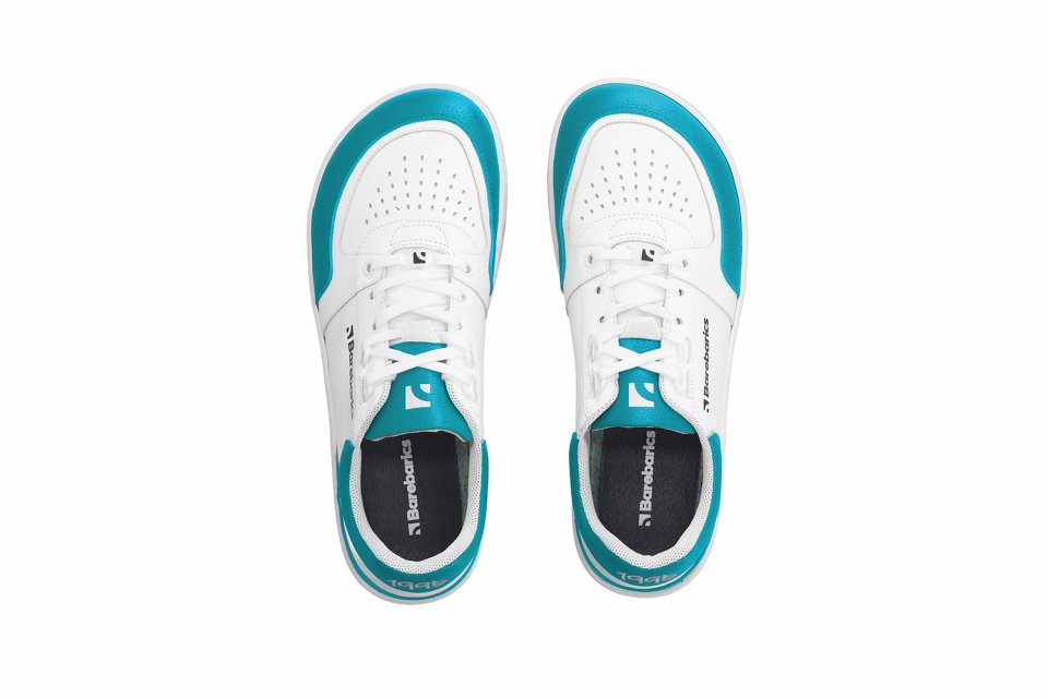 Barefoot Sneakers Barebarics Wave - White & Dark Turquoise