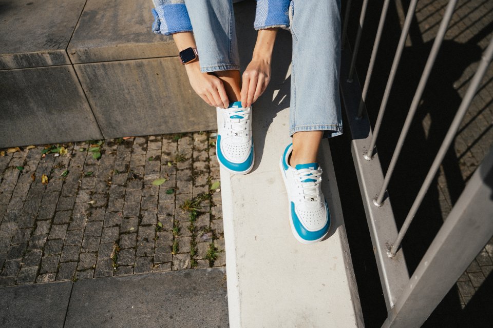 Barefoot Sneakers Barebarics Wave - White & Dark Turquoise