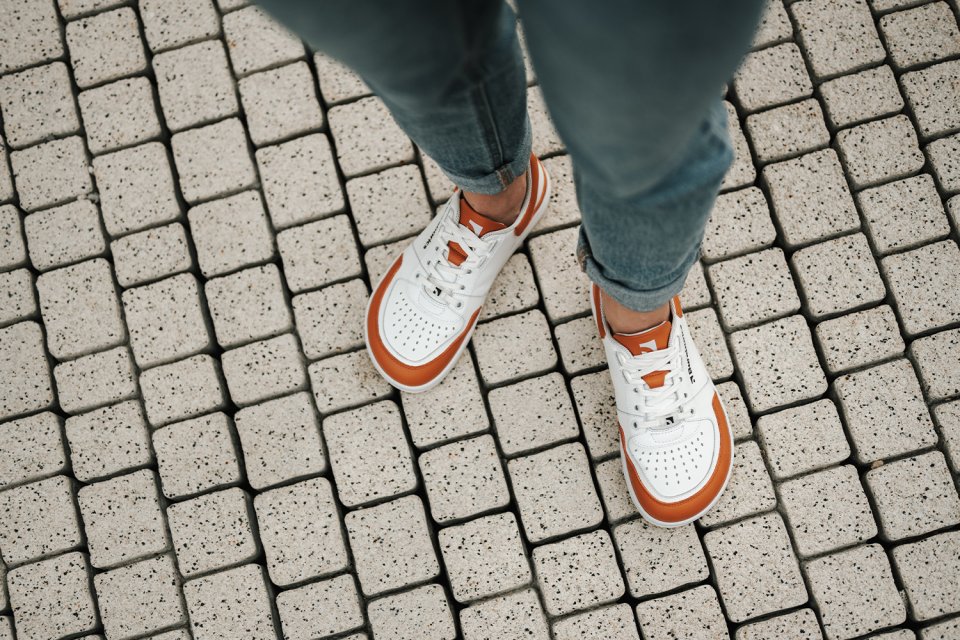 Barefoot Sneakers Barebarics Wave - White & Orange