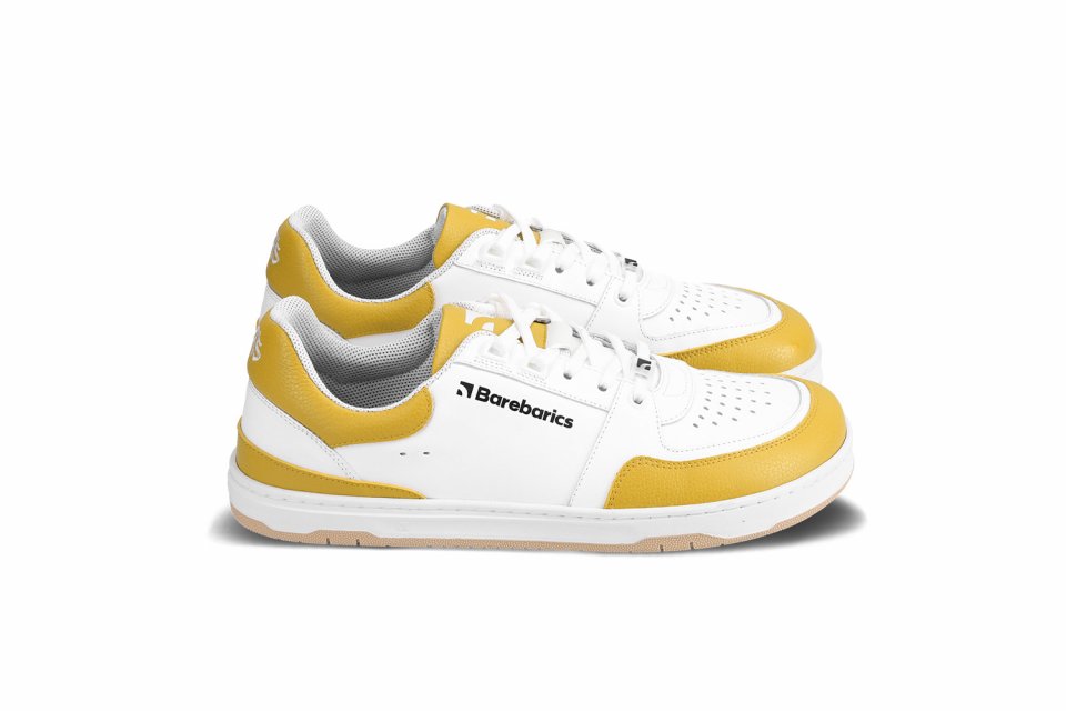 Barefoot tenisky Barebarics Wave - White & Sunset Yellow