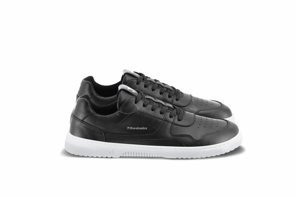 Barefoot Sneakers Barebarics Zing - Black & White - Leather