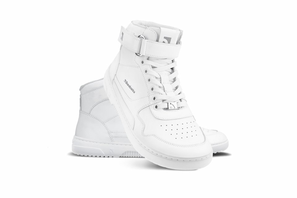 Barefoot Sneakers Barebarics Zing - High Top - All White - Leather