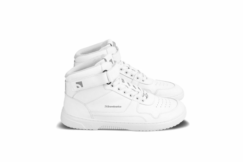 Barefoot tenisky Barebarics Zing - High Top - All White - Leather