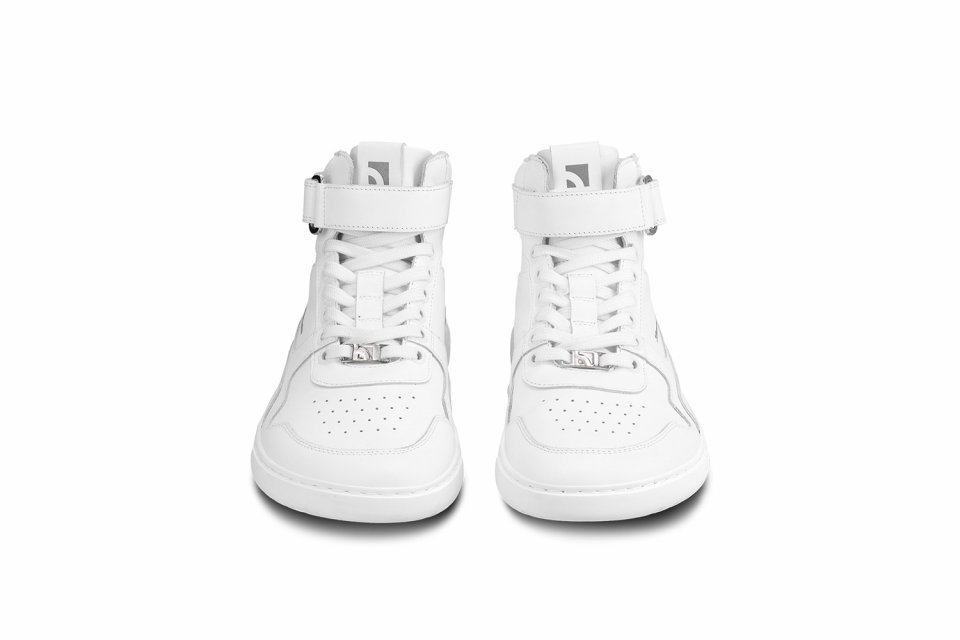 Barefoot tenisky Barebarics Zing - High Top - All White - Leather