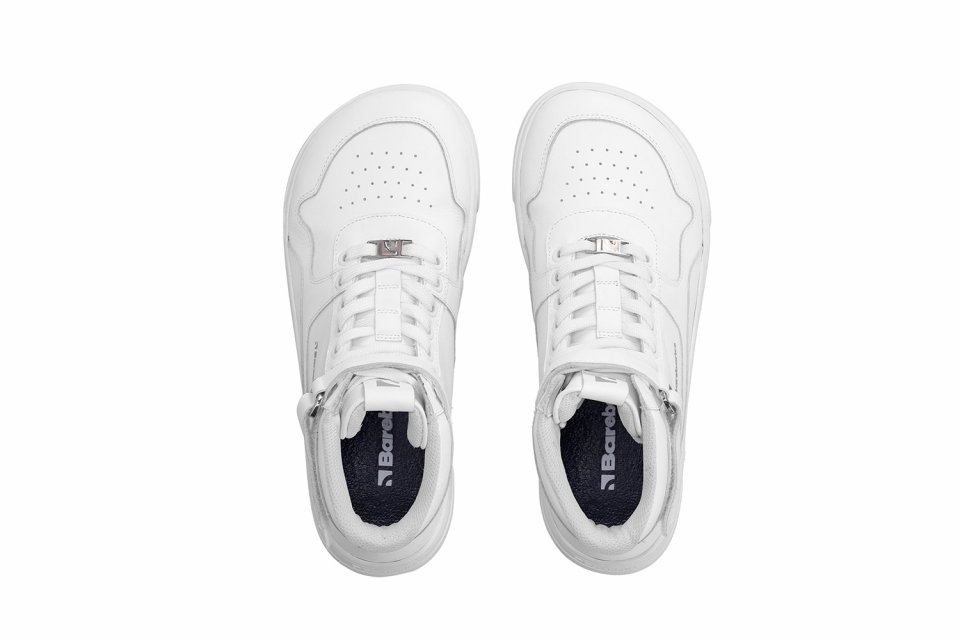 Barefoot Sneakers Barebarics Zing - High Top - All White - Leather