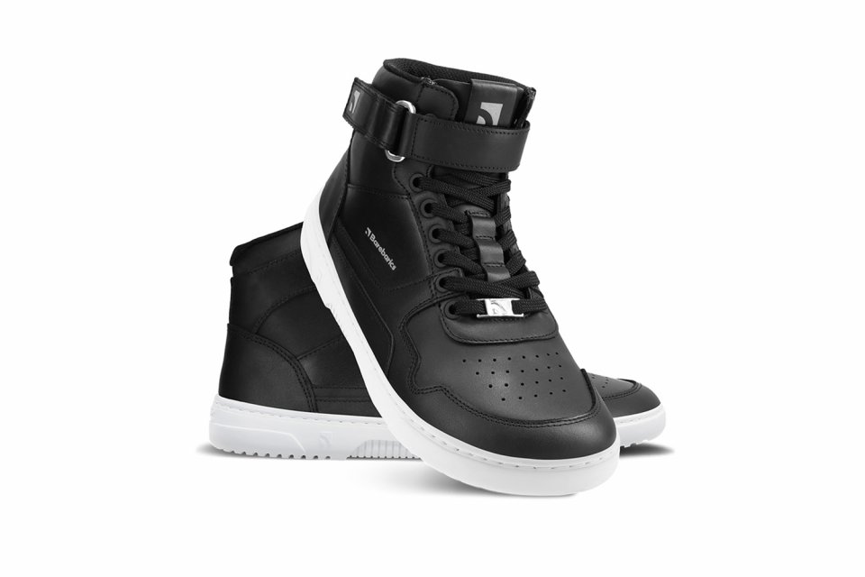 Barefoot Sneakers Barebarics Zing - High Top - Black & White - Leather