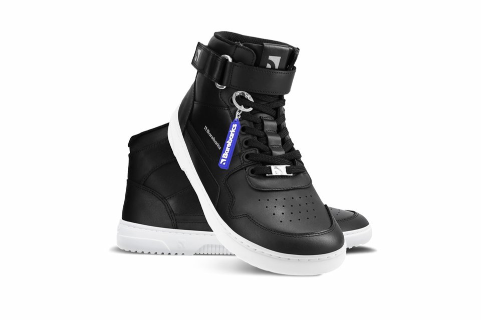 Barefoot Sneakers Barebarics Zing - High Top - Black & White - Leather