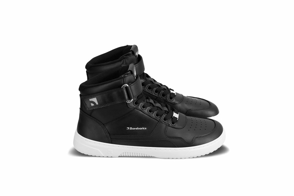 Barefoot Sneakers Barebarics Zing - High Top - Black & White - Leather