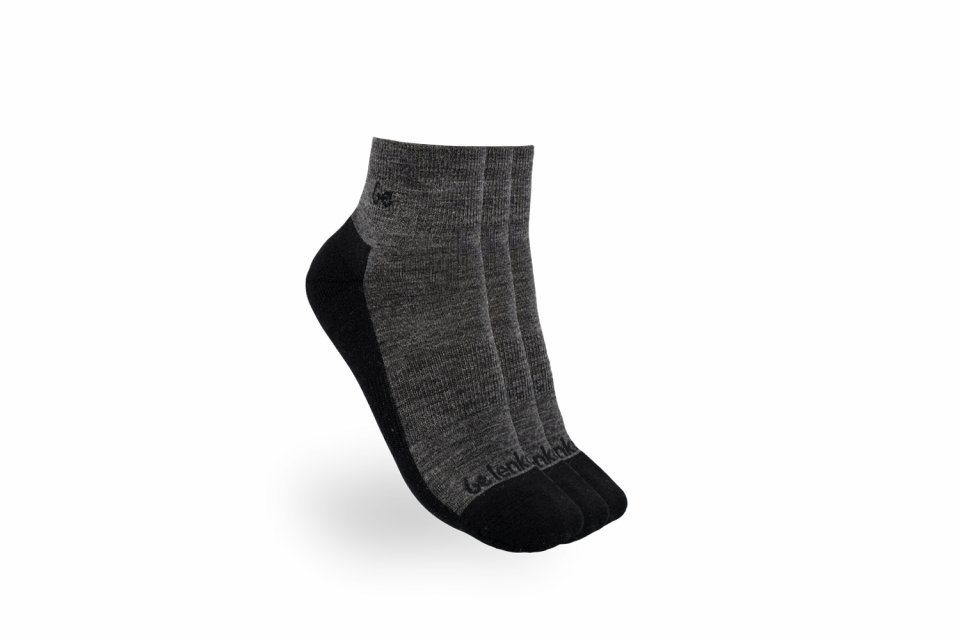 Barefoot Socks Be Lenka - Crew - Merino Wool – Grey - 3 pack