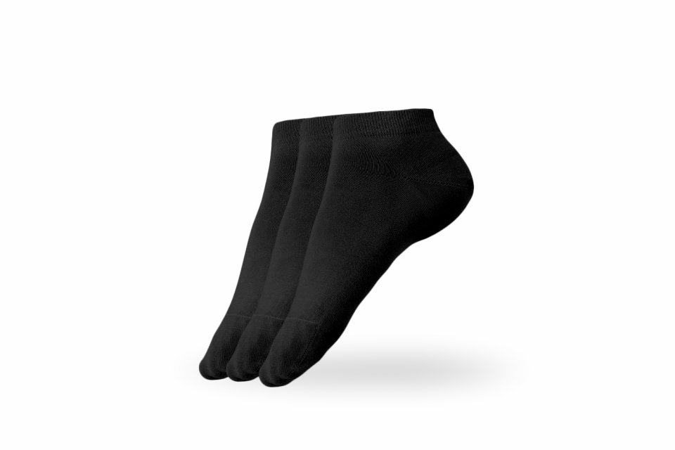 Barefoot Socks - Low-cut - Essentials - Black - 3 pack