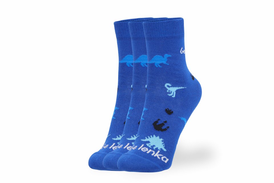 Chaussettes enfants Barefoot Be Lenka Kids - Crew - Dino - Royal Blue - 3 pack