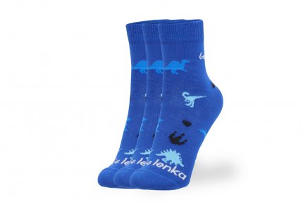 Chaussettes enfants Barefoot Be Lenka Kids - Crew - Dino - Royal Blue - 3 pack