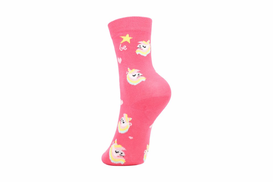 Chaussettes enfants Barefoot Be Lenka Kids - Crew - Unicorn - BubleGum Pink - 3 pack