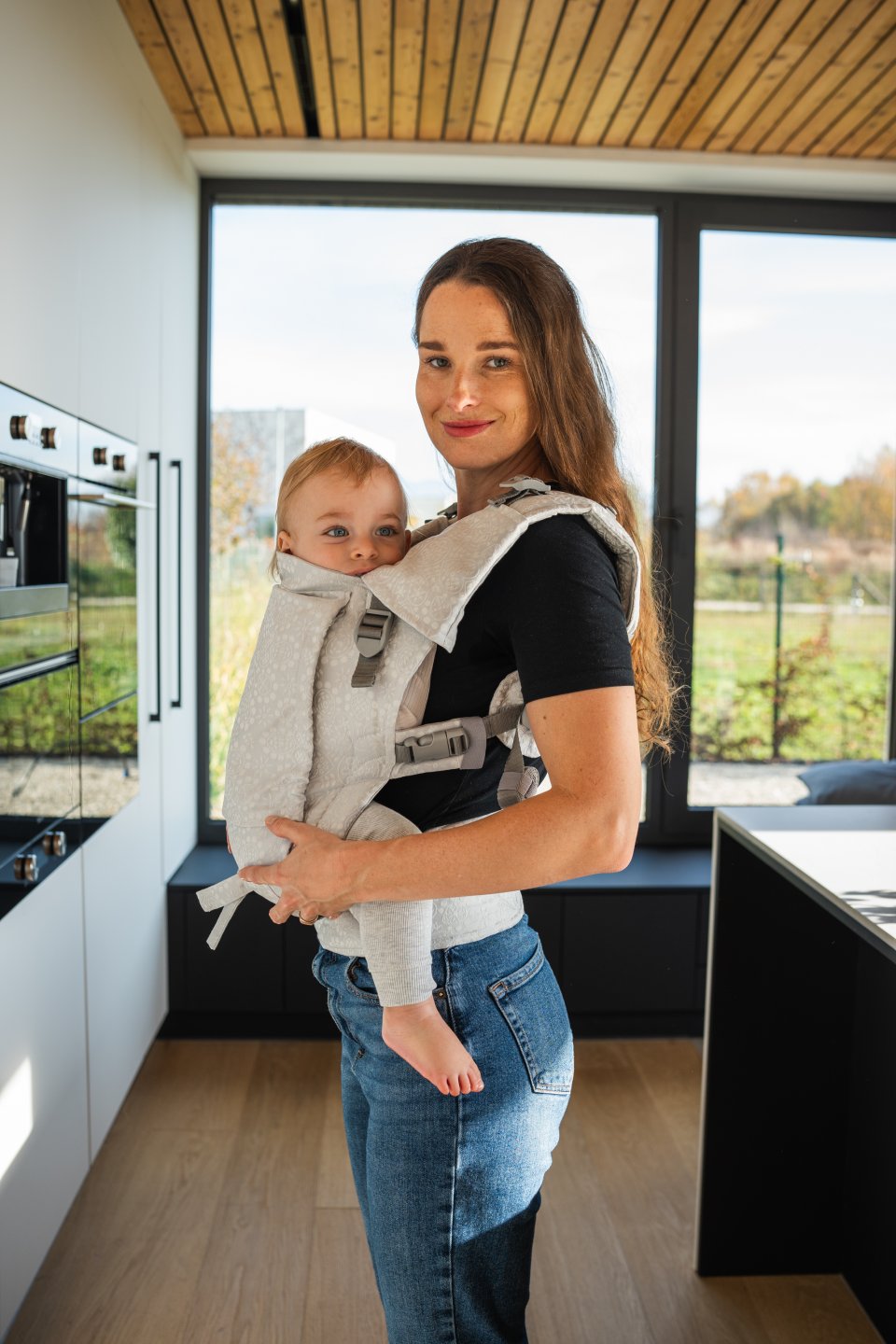 Baby carrier - Be Lenka Mini - Folklore - Light Grey