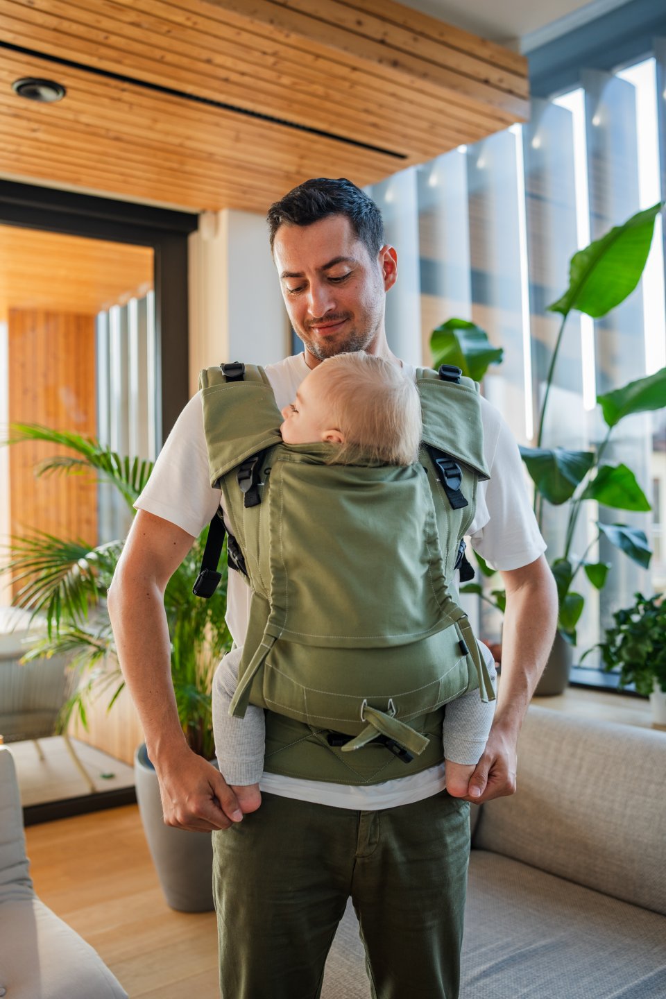 Baby carrier - Be Lenka Mini - Unicolor - Olive Green