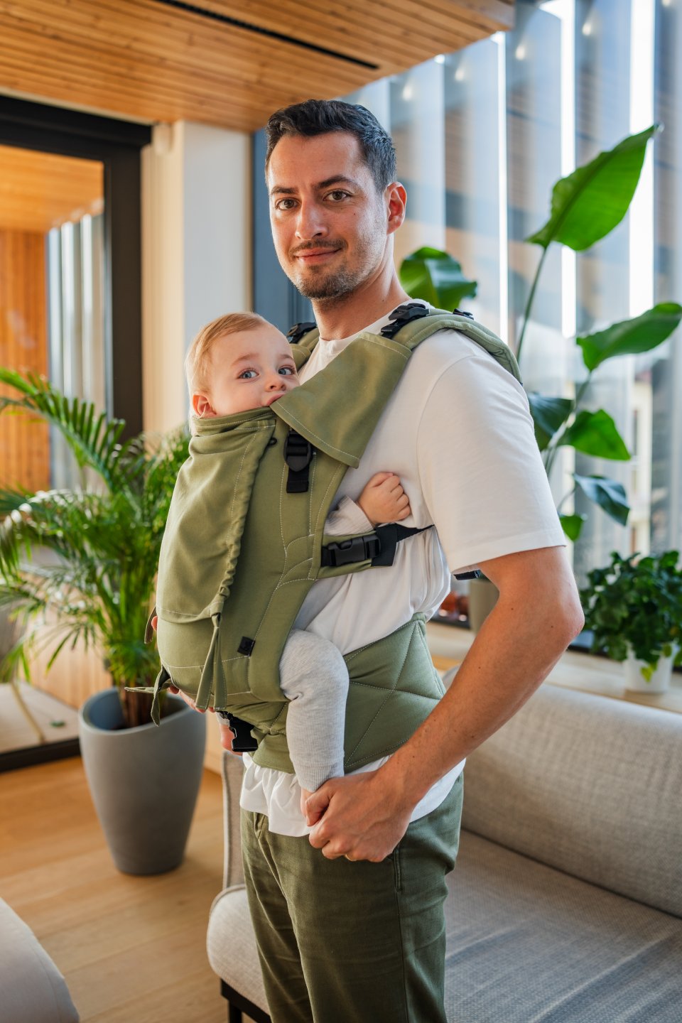 Baby carrier - Be Lenka Mini - Unicolor - Olive Green