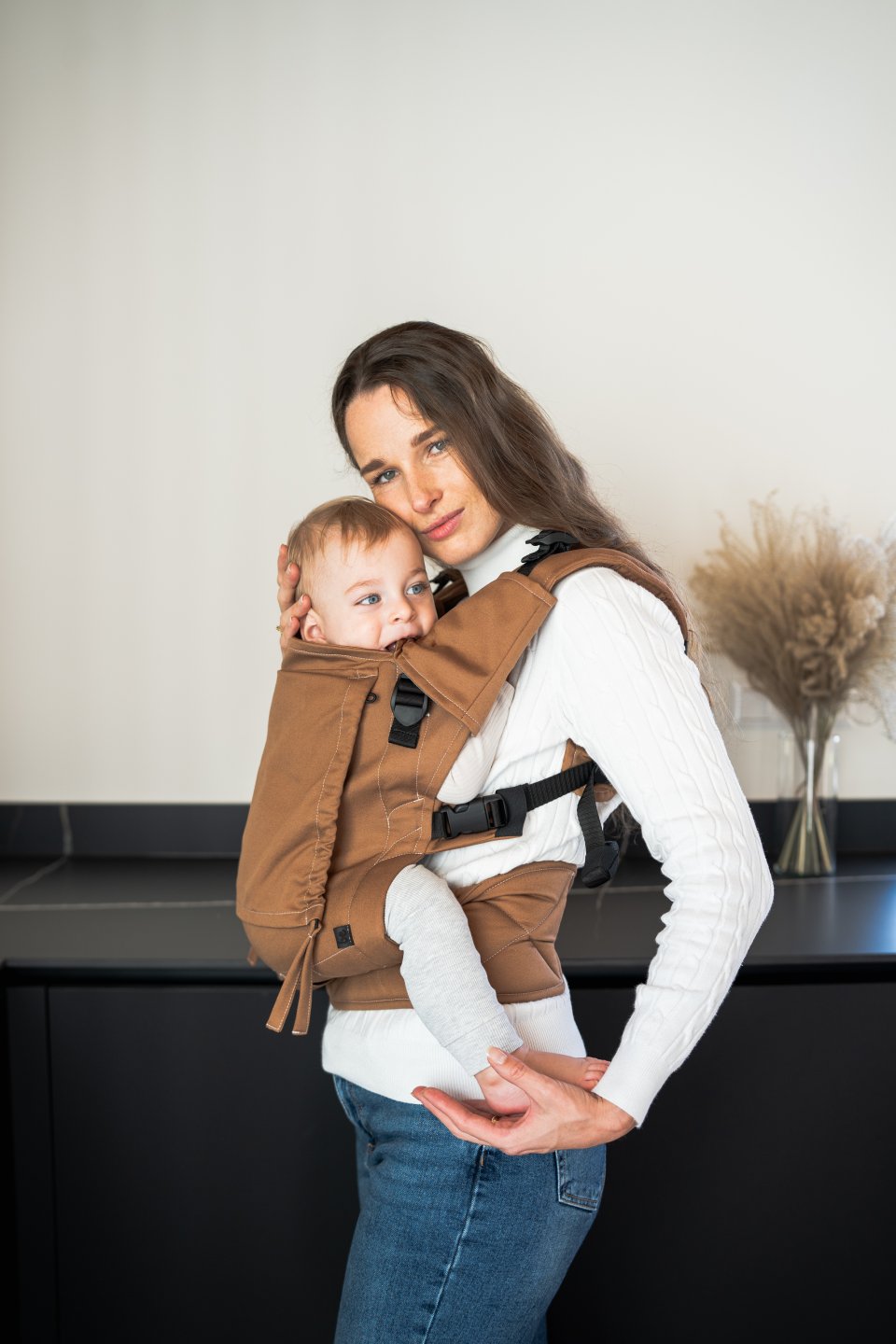 Baby carrier - Be Lenka Mini - Unicolor - Toffee Brown