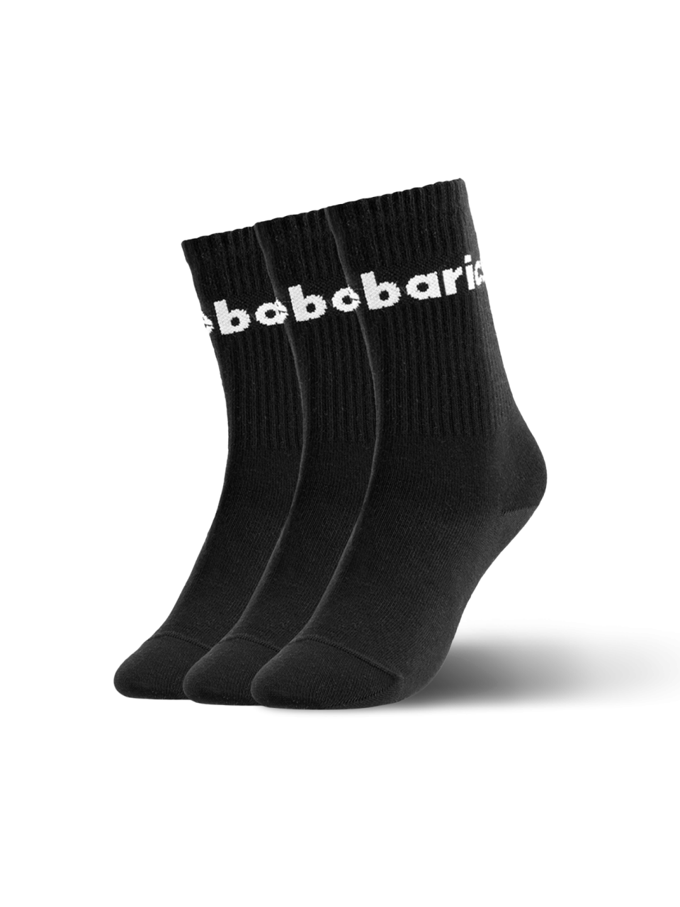 Barebarics - Barfußsocken - Crew - Black - Big logo - 3 pack