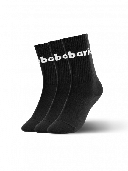 Barebarics - Barfußsocken - Crew - Black - Big logo - 3 pack