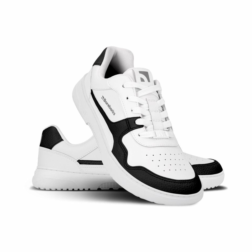 Barefoot Sneakers Barebarics Zing - White & Black - Leather