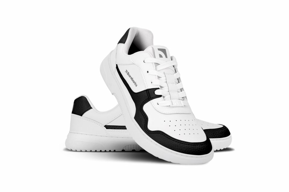 Barefoot Sneakers Barebarics Zing - White & Black - Leather