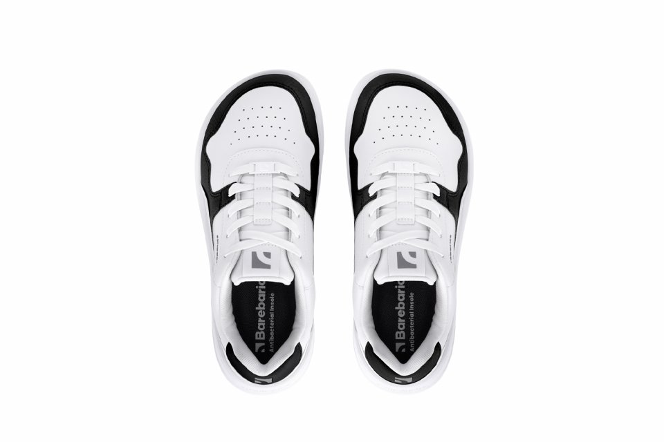 Barefoot Sneakers Barebarics Zing - White & Black - Leather