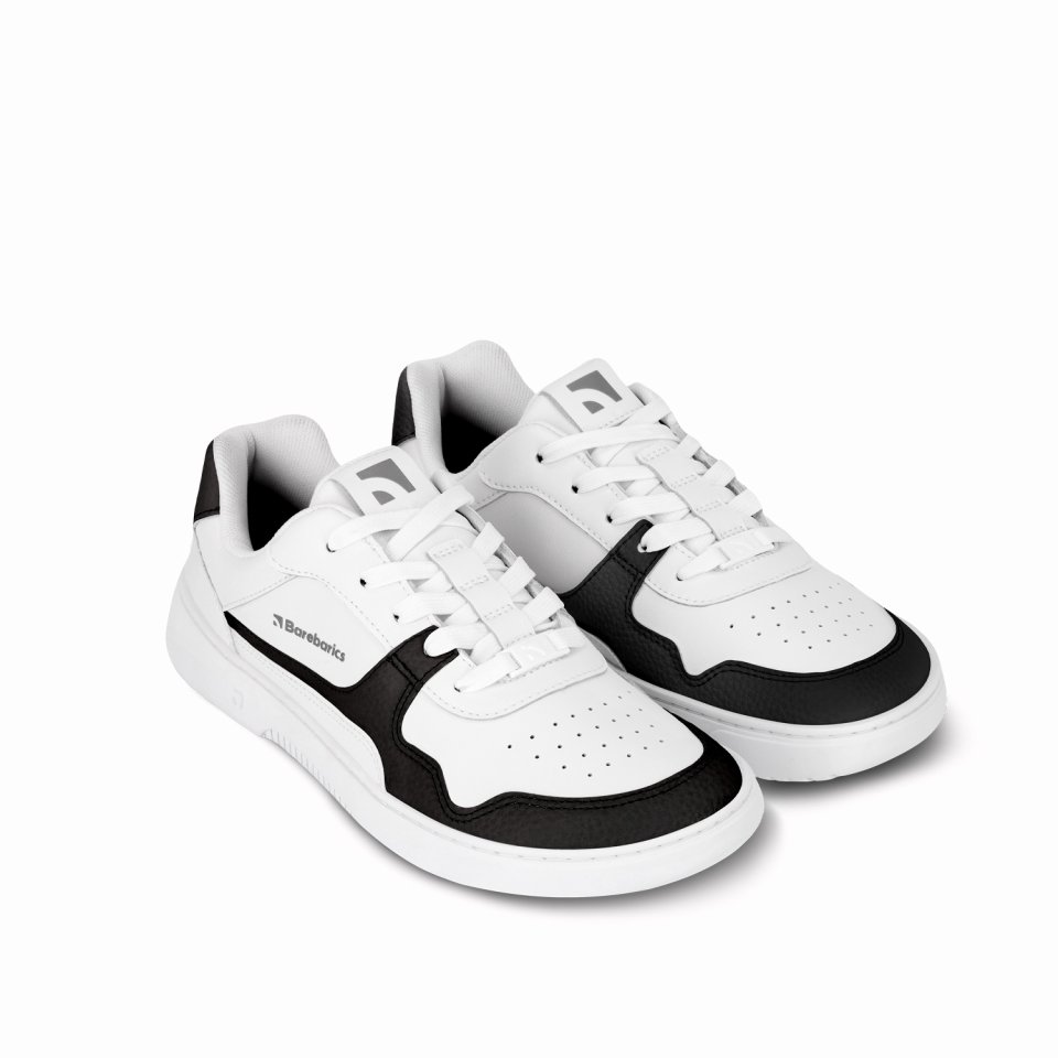 Barefoot Sneakers Barebarics Zing - White & Black - Leather