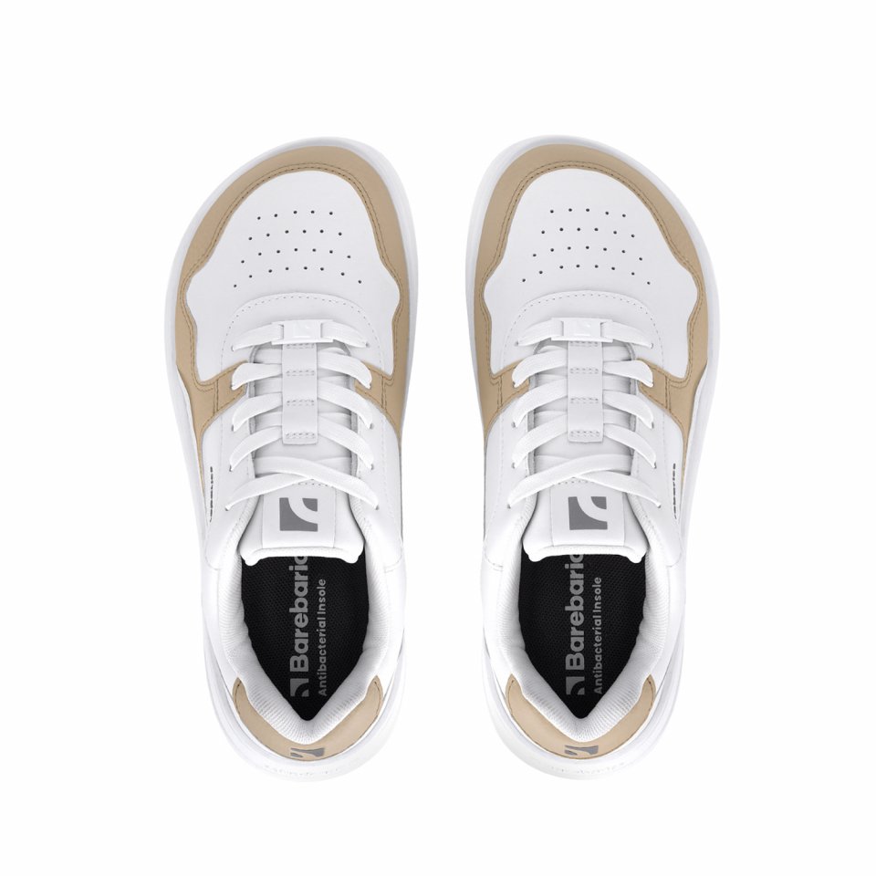 Barefoot Sneakers Barebarics Zing - White & Cream - Leather