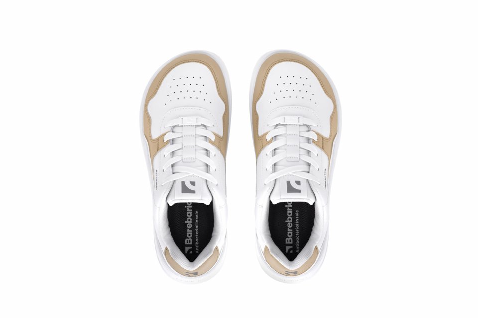 Barefoot Sneakers Barebarics Zing - White & Cream - Leather