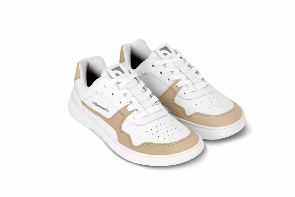 Barefoot Sneakers Barebarics Zing - White & Cream - Leather