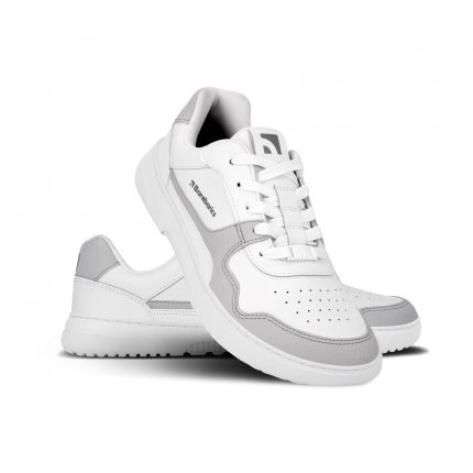 Barefoot Sneakers Barebarics Zing - White & Light Grey - Leather