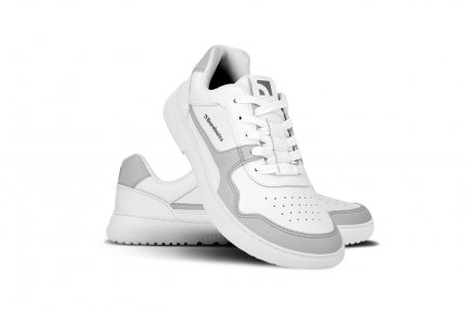 Barefoot Sneakers Barebarics Zing - White & Light Grey - Leather