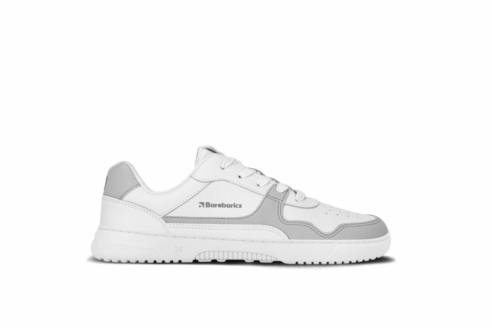 Barefoot Sneakers Barebarics Zing - White & Light Grey - Leather