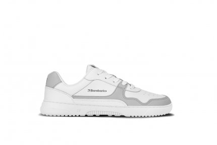 Barefoot Sneakers Barebarics Zing - White & Light Grey - Leather