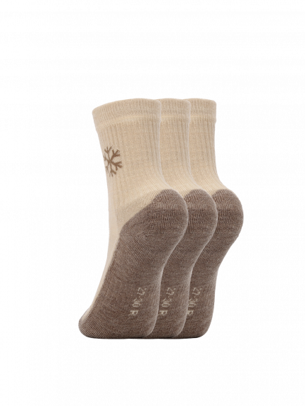 Kids barefoot Socks Be Lenka Kids - Crew - Merino Wool - Beige - 3 pack