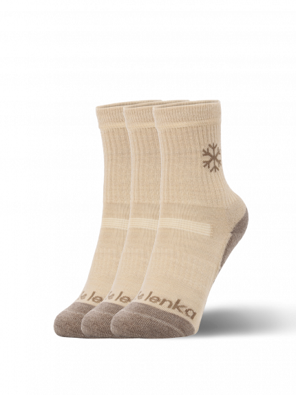 Dětské barefootové ponožky Be Lenka Kids - Crew - Merino Wool - Beige - 3 pack