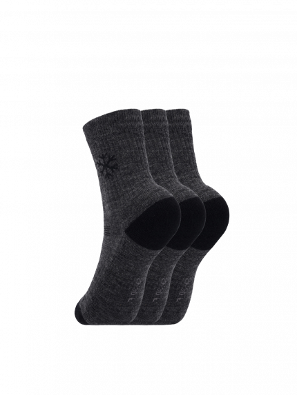 Chaussettes enfants Barefoot Be Lenka Kids - Crew - Merino Wool - Grey - 3 pack