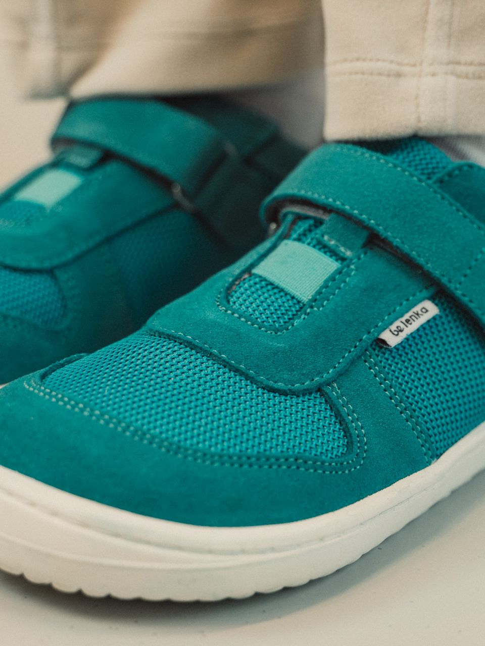 Kinder Barfuß Sneakers Be Lenka Joy - Turquoise & White