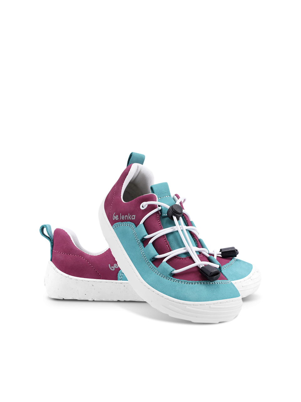 Be Lenka Kids barefoot sneakers - Xplorer - Light Teal & Plum