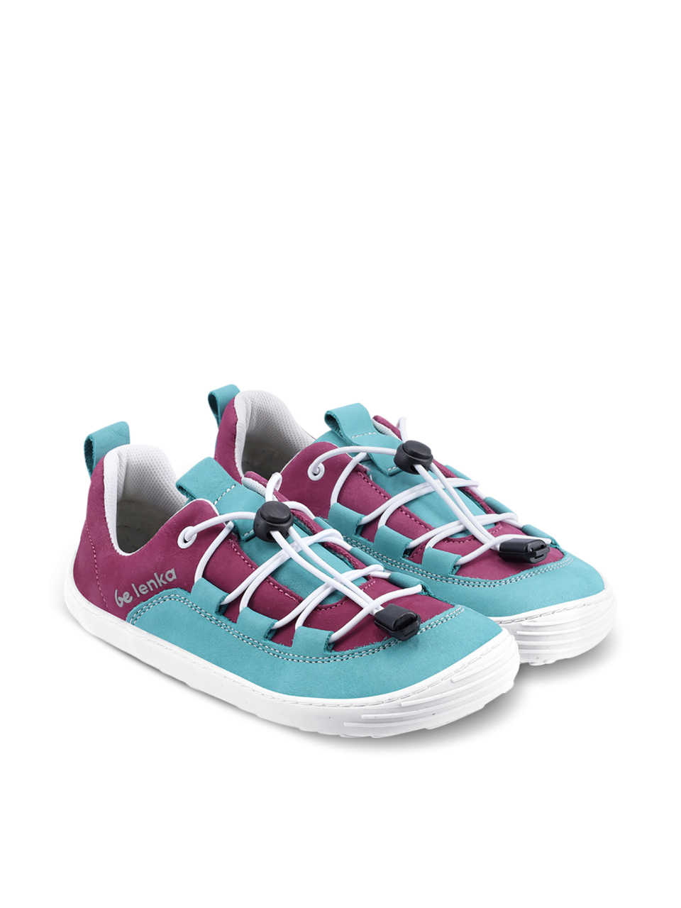 Be Lenka Kids barefoot sneakers - Xplorer - Light Teal & Plum