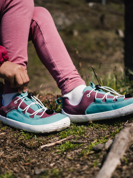 Be Lenka Kids barefoot sneakers - Xplorer - Light Teal & Plum