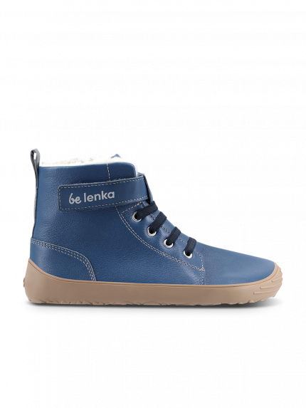 Dziecięce buty zimowe barefoot Be Lenka Winter Kids - Ocean Blue