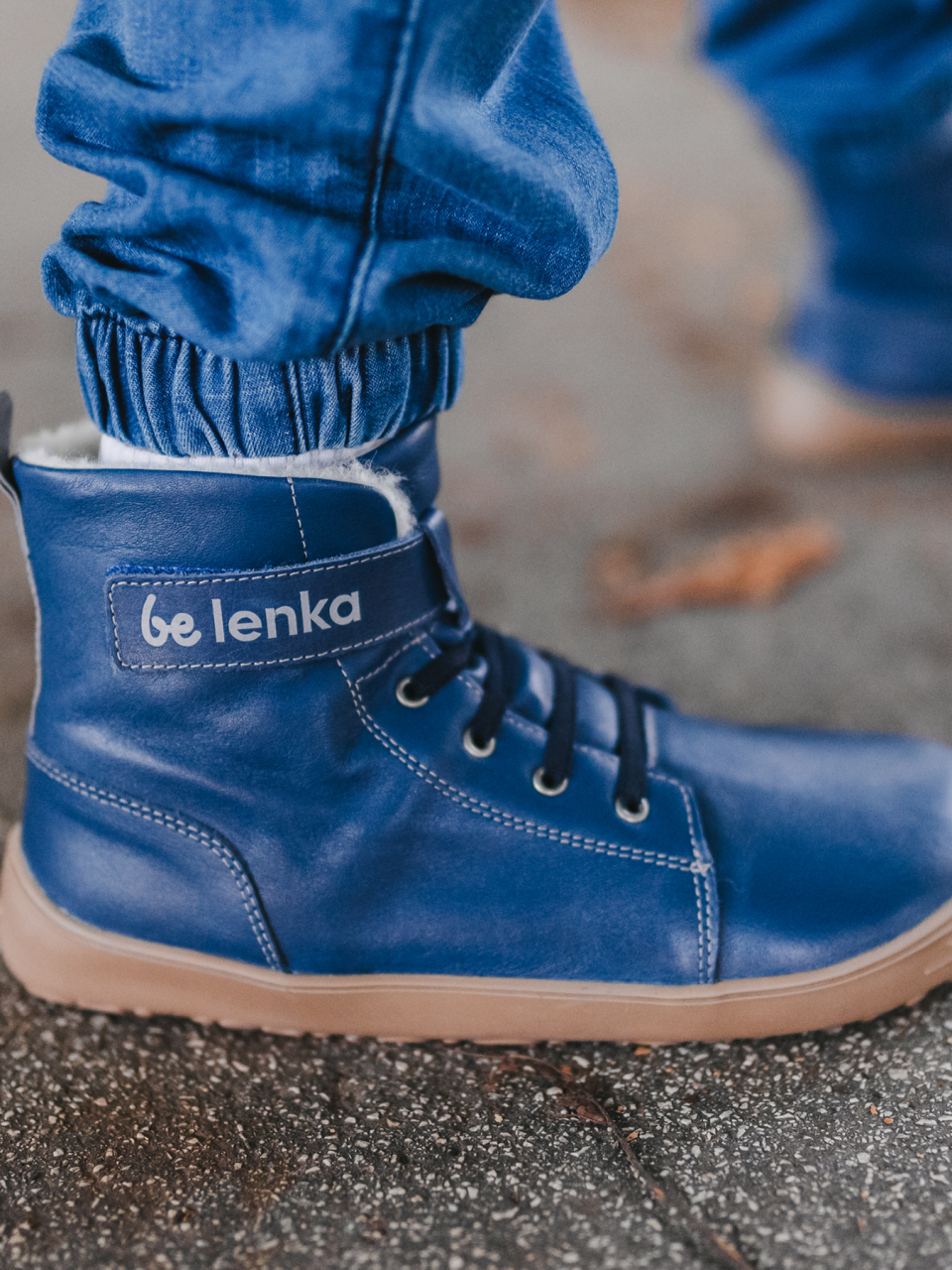 Gyerek téli barefoot cipők Be Lenka Winter Kids - Ocean Blue