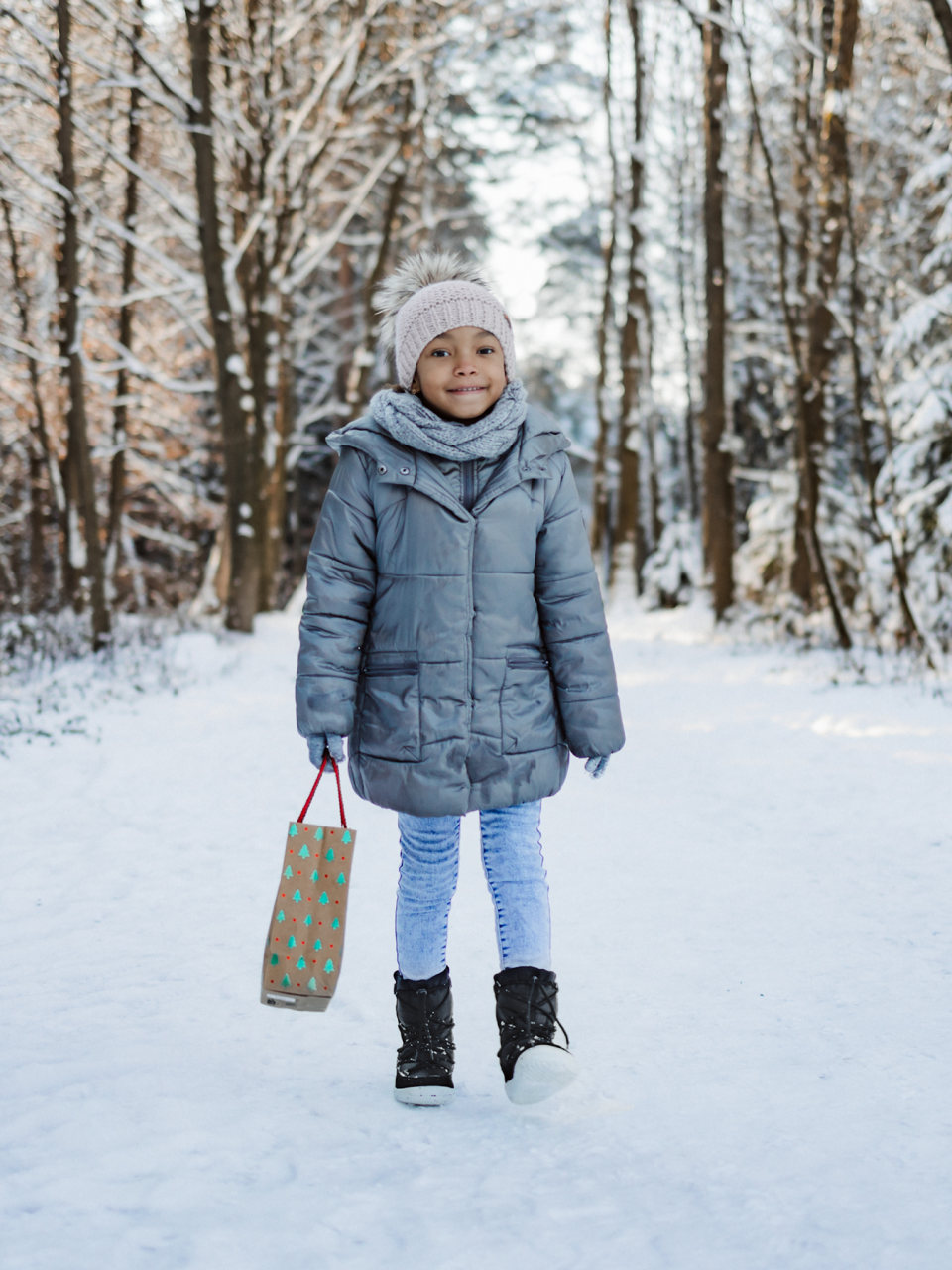 Zapatos de invierno para niño barefoot  Be Lenka Snowfox Kids 2.0 - Black