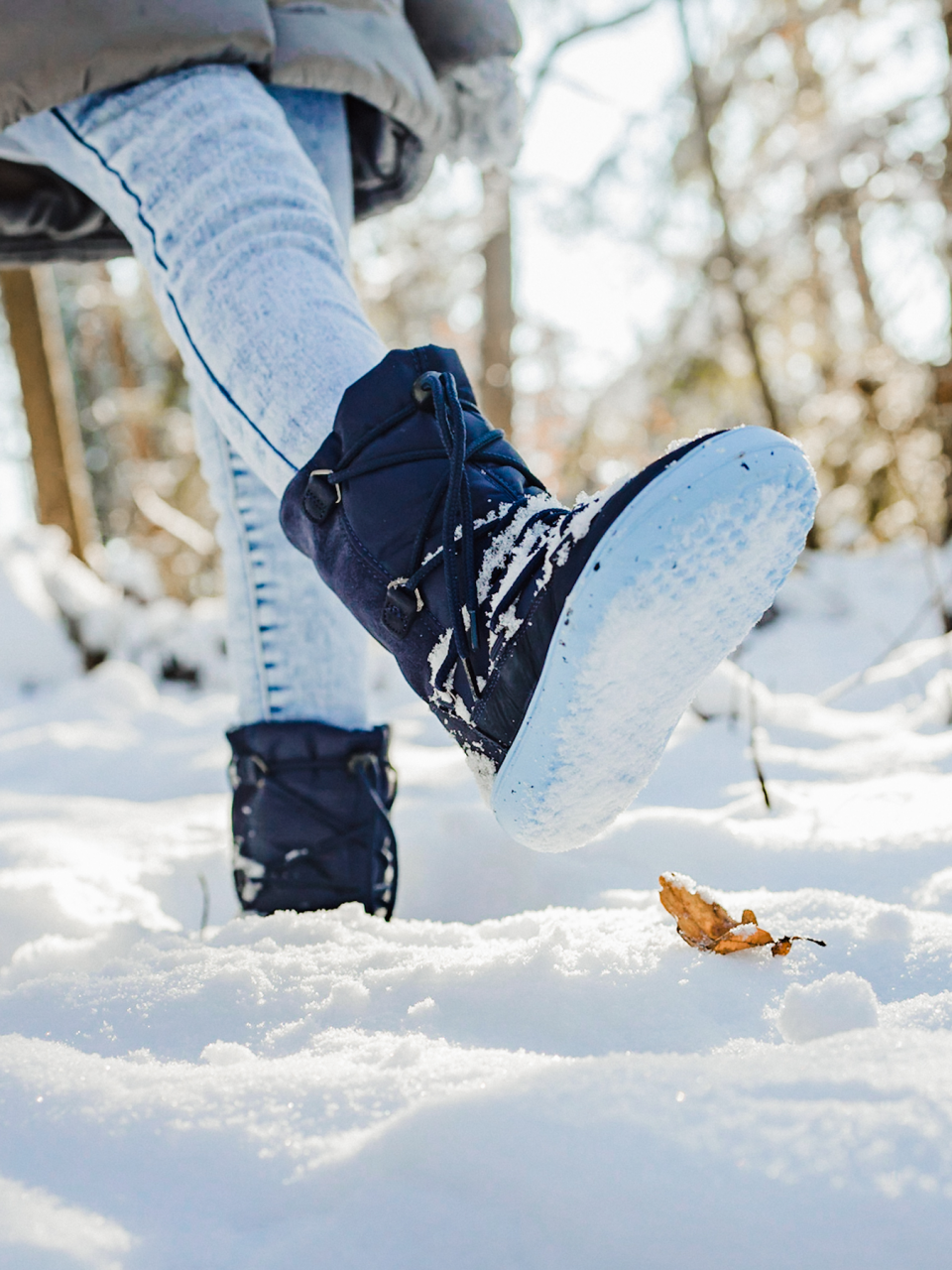 Chaussures l'hiver enfants barefoot Be Lenka Snowfox Kids 2.0 - Dark & Light Blue